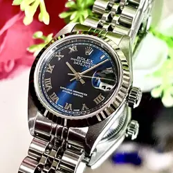 ROLEX 69174 BLUE ROMAN DATEJUST AUTOMATIC WINDING OVERHAULED AND FINISHED
