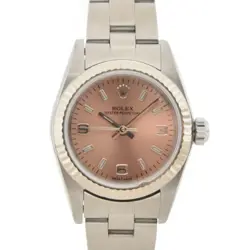 ROLEX OYSTER PERPETUAL LADIES WATCH SS X WG SILVER X PINK DIAL F NO. 76094