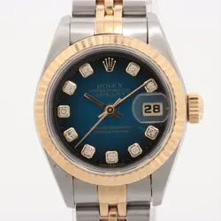 ROLEX DATEJUST 69173G SS×YG AT BLUE GRADIENT DIAL 2 EXTRA LINKS