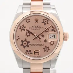 ROLEX DATEJUST 178241 SS×PG AT PINK FLOWER DIAL 2 EXTRA LINKS