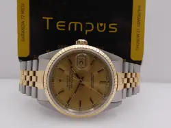 ROLEX DATEJUST 36 16233 18KT GOLD & STEEL 1994 JUBILEE NO HOLES AUTOMATIC WATCH