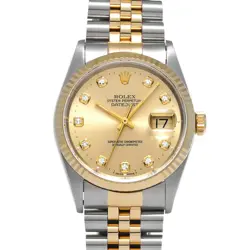ROLEX  DATEJUST 16233G W NUMBER 1995 MANUFACTURED CHAMPAGNE/DIAMOND WATCH WRISTW