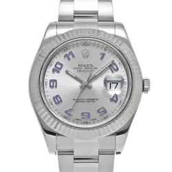 ROLEX 4/10  DATEJUST II 116334 RANDOM SERIAL SILVER WATCH R45_0407