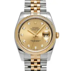 ROLEX 4/10  DATEJUST 116233G NUMBER D 2005 MADE CHAMPAGNE/DIAMOND WATCH WRISTWAT