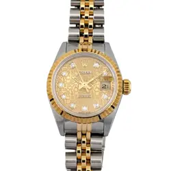 ROLEX 69173 LADY DATEJUST TWO TONE COMPUTER DIAMOND DIAL 26MM