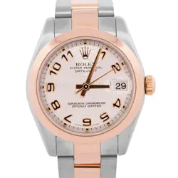 MINT LADIES ROLEX DATEJUST SILVER CONCENTRIC 31MM 18K ROSE GOLD STEEL 178241