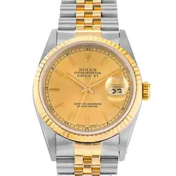 ROLEX DATEJUST 36 16233 GOLD INDEX STEEL YELLOW GOLD JUBILEE MENS WATCH 1991