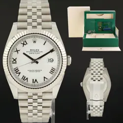 2025 NEW PAPERS ROLEX DATEJUST 41MM WHITE ROMAN JUBILEE WHITE GOLD 126334 WATCH