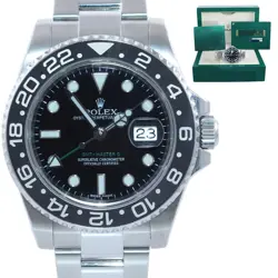 2013 MINT PAPERS ROLEX GMT MASTER II 116710 STEEL CERAMIC 40MM BLACK WATCH BOX