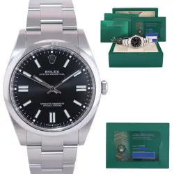 2023 NEW PAPERS ROLEX 124300 OYSTER PERPETUAL STEEL 41MM BLACK WATCH BOX