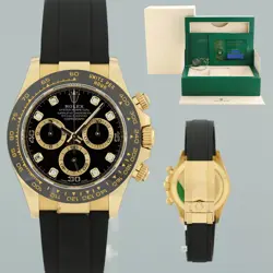 2023 NEW PAPERS ROLEX OYSTERFLEX DAYTONA 116518LN YELLOW GOLD BLACK DIAMOND DIAL