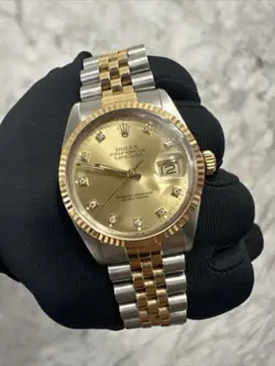 ROLEX DATEJUST 16013 CHAMPAGNE DIAMOND DIAL