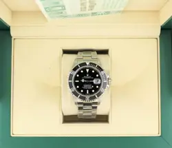 2000 ROLEX SUBMARINER DATE 16610 BLACK DIAL  SEL SS OYSTER WITH PAPERS 40MM