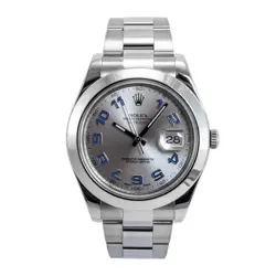 ROLEX DATEJUST 41MM 116300 SILVER ARABIC DIAL SMOOTH STAINLESS STEEL WATCH
