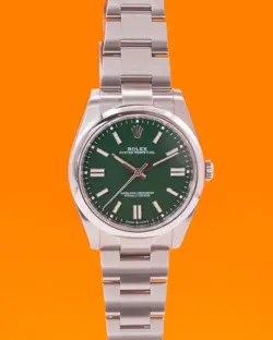 UNWORN FULL STICKERS ROLEX OYSTER PERPETUAL 124300 GREEN 41MM 2022