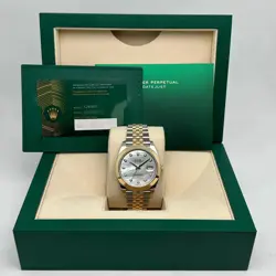 ROLEX DATEJUST 126303 41MM 18K YELLOW GOLD STEEL DIAMOND MOP DIAL WATCH 2024