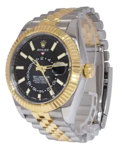 Rolex Sky-Dweller 18k Yellow Gold/Steel Black Dial 42mm Jubilee Watch 326933