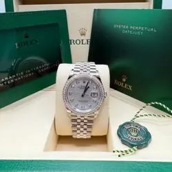 ROLEX DATEJUST 31 NEW 2025 MOTHER OF PEARL DIAMOND BEZEL DIAMOND DIAL JUBILEE