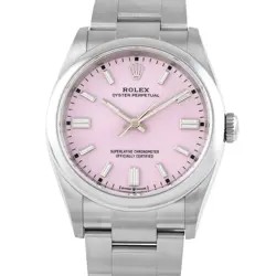 ROLEX OYSTER PERPETUAL 36 CANDY PINK STEEL WATCH 126000
