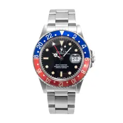 1988 ROLEX GMT MASTER 40MM 16750 PEPSI BLUE RED OYSTER STAINLESS STEEL WATCH