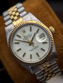 ROLEX DATEJUST 16013 GOLD AND SILVER JUBILEE BRACELET WITH GOLD BEZEL 36MM