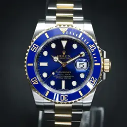 ROLEX SUBMARINER BLUESY 116613LB OYSTER BRACELET BLUE BEZEL WITH BOX & PAPERS
