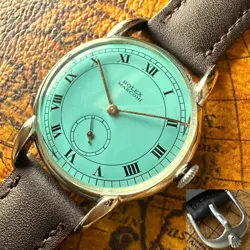 ROLEX MARCONI REF.1302 ANTIQUE VINTAGE BLUE DIAL HAND WINDING WRISTWATCH