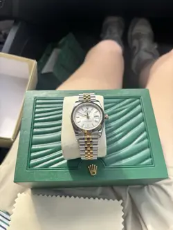 ROLEX DATEJUST 16013 2TONE 18K YELLOW GOLD STAINLESS STEEL WATCH JUBILEE BAND