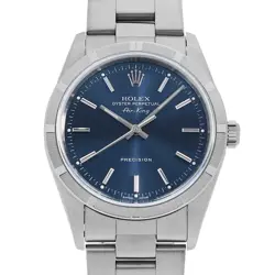 ROLEX AIR KING 14010 BLUE BAR A NUMBER SECOND HAND MENS