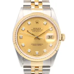 ROLEX DATEJUST WATCHES 16233 STAINLESS STEEL K18 YELLOW GOLD W NUMBER USED