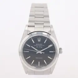 ROLEX AIR-KING 34MM BLACK DIAL AUTOMATIC STAINLESS STEEL MEN'S WRISTWATCH