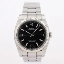 ROLEX OYSTER PERPETUAL 36MM BLACK DIAL STAINLESS STEEL AUTOMATIC MEN'S WATCH