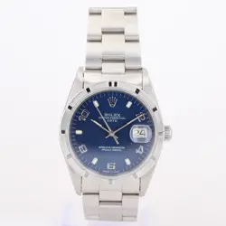 ROLEX OYSTER PERPETUAL DATE BLUE DIAL AUTOMATIC CHRONOMETER MEN'S WRISTWATCH