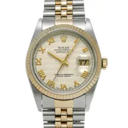 USED ROLEX DATEJUST 16233 IVORY CASE SIZE 36×36MM MEN'S WATCH #451988