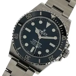 USED ROLEX SUBMARINER NON-DATE 124060 BLACK MEN'S WATCH #4288