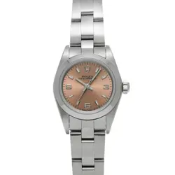 USED ROLEX OYSTER PERPETUAL 76080 PINK CASE SIZE 24×24MM LADIES WATCH #41108