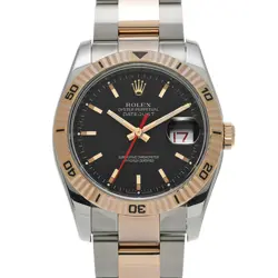USED ROLEX DATEJUST TURNOGRAPH 116261 BLACK MEN'S WATCH #4168