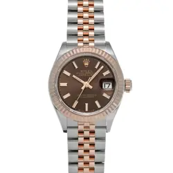 USED ROLEX LADY DATEJUST 28 279171 BROWN CASE SIZE 28×28MM LADIES WATCH #41128