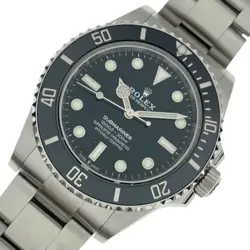 USED ROLEX SUBMARINER NON-DATE 124060 BLACK MEN'S WATCH #4188