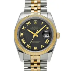USED ROLEX DATEJUST 116233 BLACK CASE SIZE 36×36MM MEN'S WATCH #41398