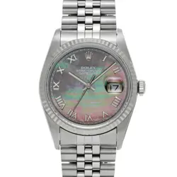 USED ROLEX DATEJUST 16234NR BLACK CASE SIZE 36×36MM MEN'S WATCH #4108