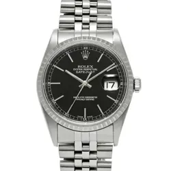 USED ROLEX DATEJUST 16220 BLACK CASE SIZE 36×36MM MEN'S WATCH #41158