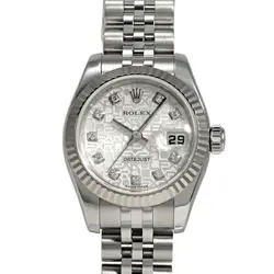 USED ROLEX DATEJUST 179174G SILVER LADIES WATCH #41118
