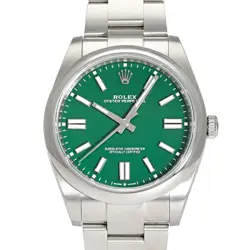 USED ROLEX OYSTER PERPETUAL 124300 GREEN MEN'S WATCH #41158