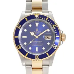 USED ROLEX SUBMARINER DATE 16613 BLUE MEN'S WATCH #44518