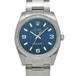 USED ROLEX AIR KING 114210 BLUE CASE SIZE 34×34MM MEN'S WATCH #4148