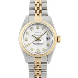 ROLEX DATEJUST 10P DIAMOND 69173G WHITE R NUMBER SECOND HAND WOMEN