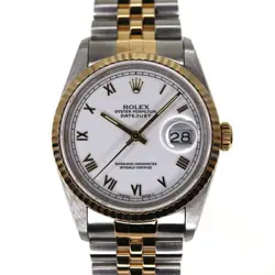 USED ROLEX DATEJUST 16233 WHITE CASE SIZE 36.0MM MEN'S WATCH #481988