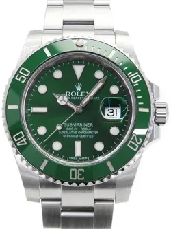 USED ROLEX SUBMARINER DATE GREEN SUB 116610LV GREEN MEN'S WATCH #4268