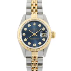 ROLEX DATEJUST 10P DIAMOND 69173G BLUE T NUMBER SECOND HAND WOMEN